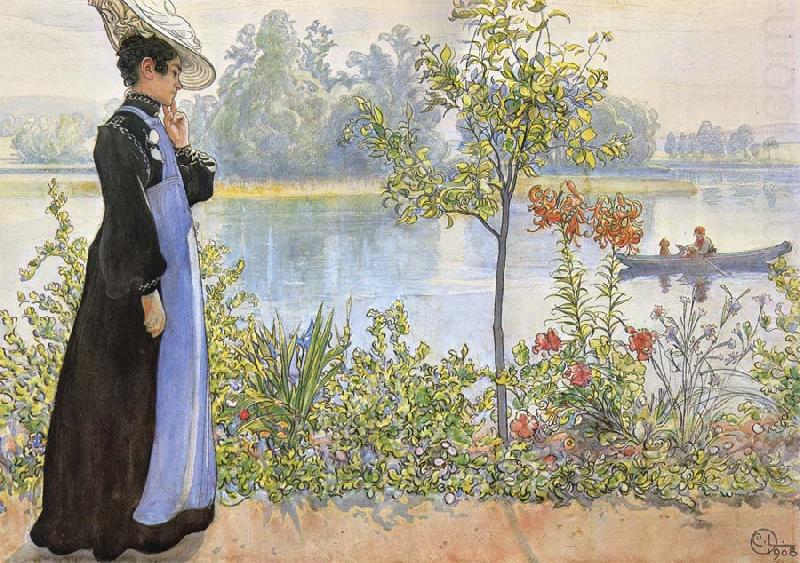 Late Summer Karin by the Shore, Carl Larsson